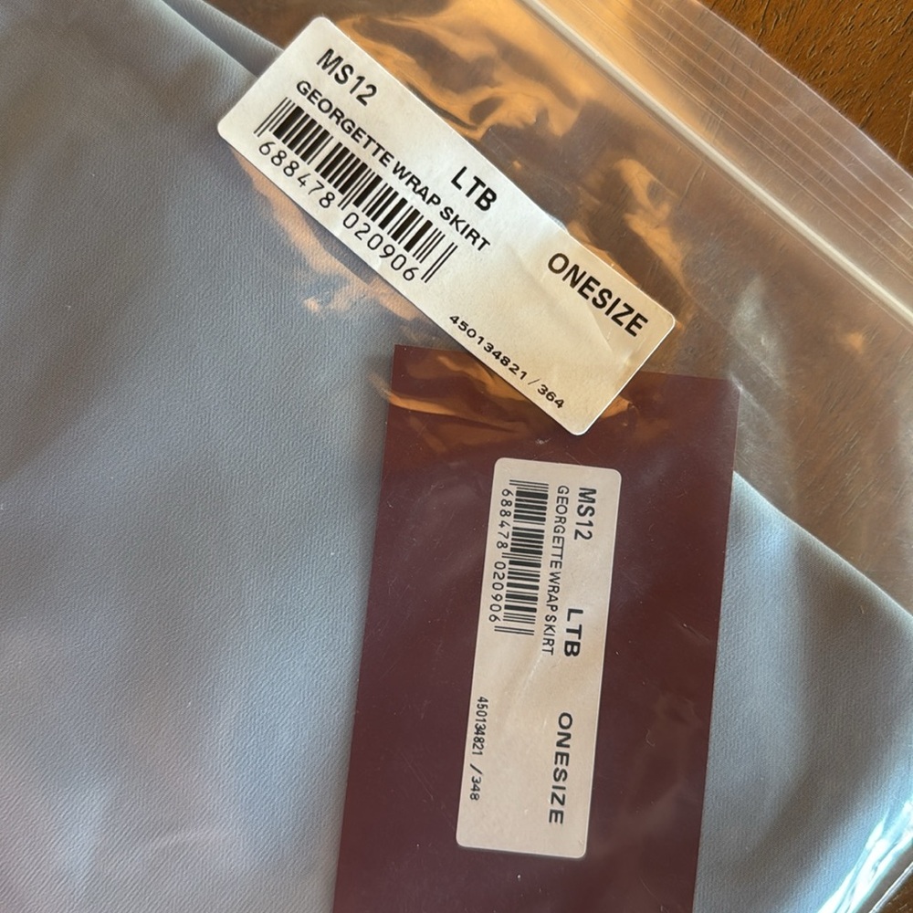 Mirella Georgette Ballet Wrap Skirt, Light Blue, NWT - Picture 4 of 4